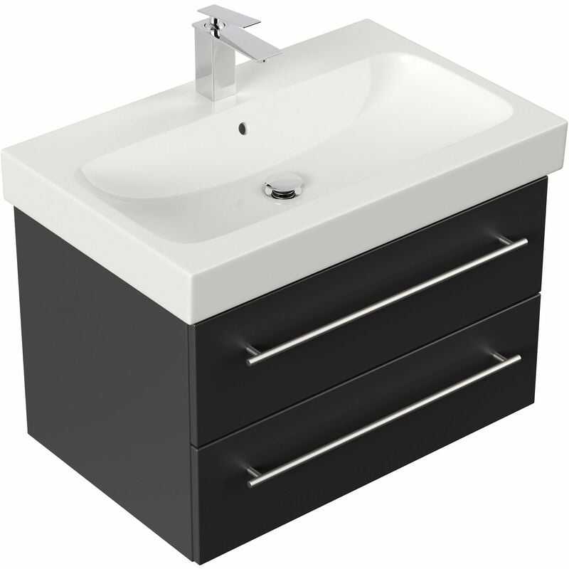 

Mueble de baño con Lavabo Geberit Icon 75 cm Negro satinado