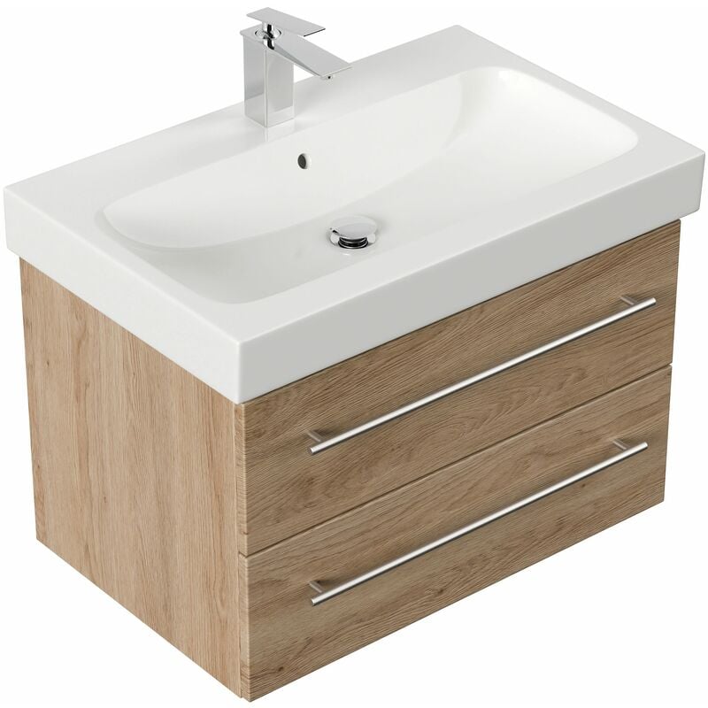 

Mueble de baño con Lavabo Geberit Icon 75 cm Roble claro