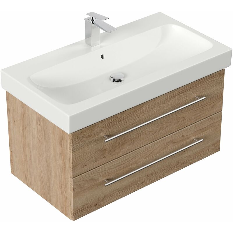 

Mueble de baño con Lavabo Geberit Icon 90 cm roble claro