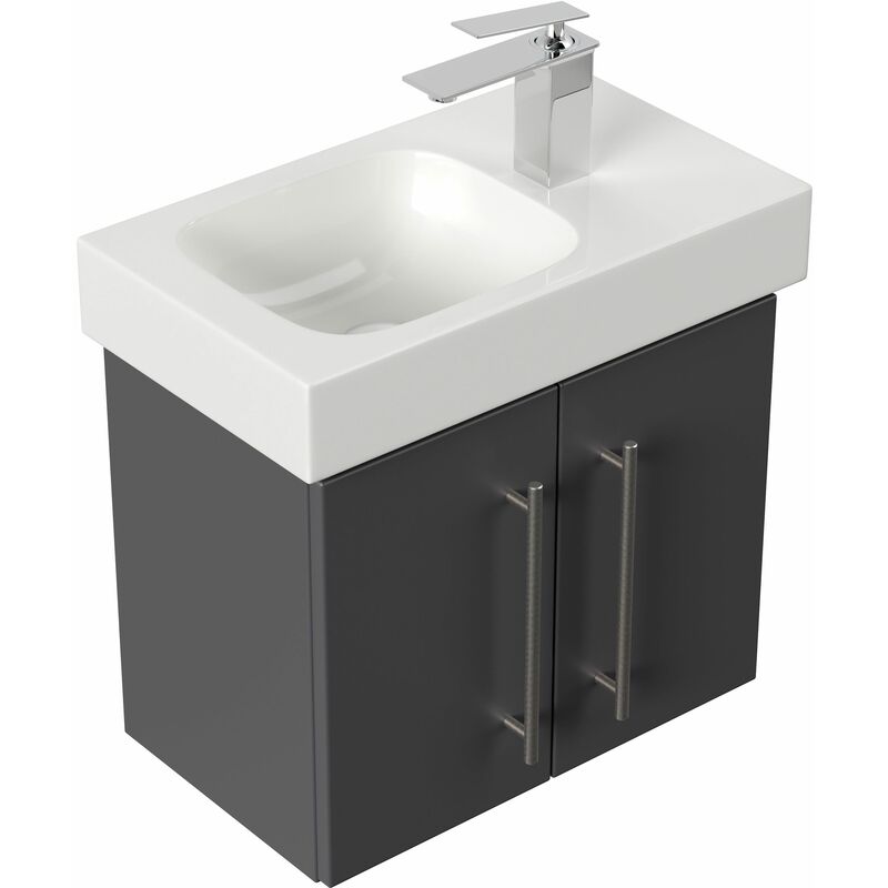

Mueble de baño con Lavabo Geberit Icon XS 53 cm derecho antracita satinado
