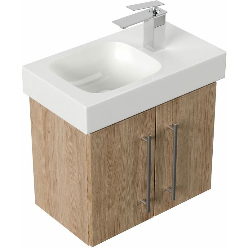 

Mueble de baño con Lavabo Geberit Icon XS 53 cm derecho Roble claro