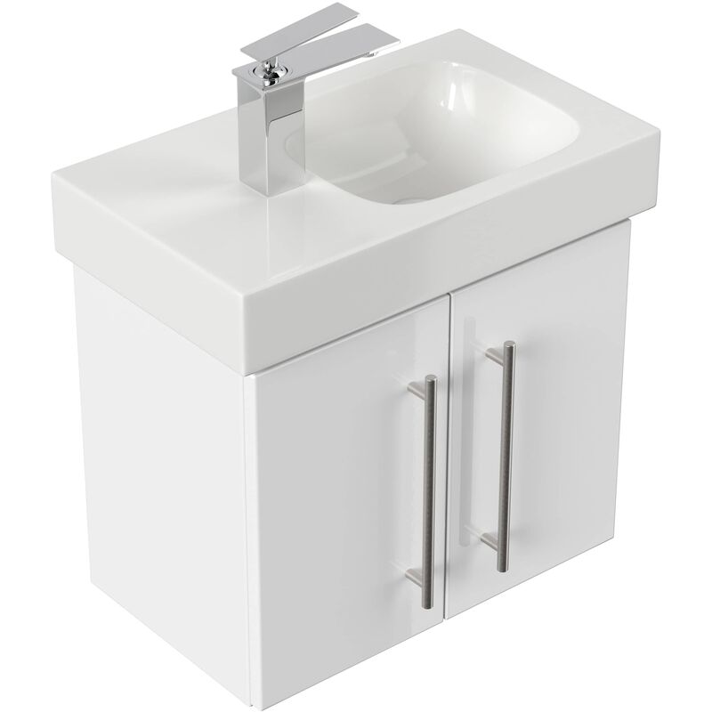 

Mueble de baño con Lavabo Geberit Icon XS 53 cm izquierda blanco brillante