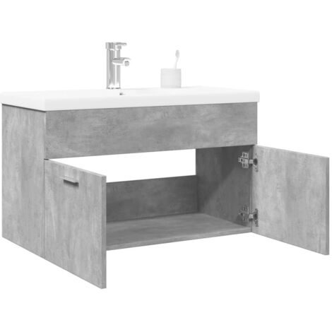 Mueble de baño con lavabo integrado gris hormigón vidaXL