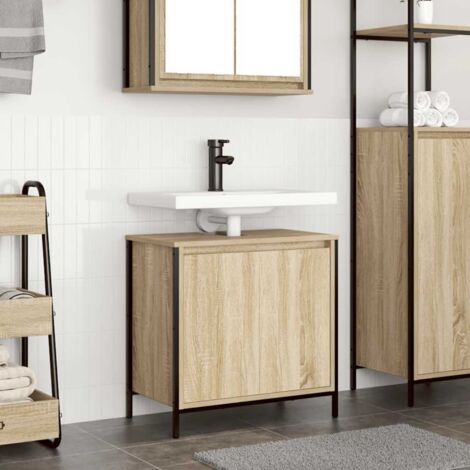 Mueble de baño con lavabo roble Sonoma 60x34,5x60 cm vidaXL
