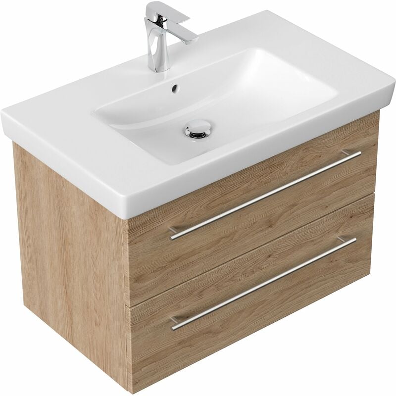 

Mueble de baño con Lavabo Villeroy & Boch Subway 2.0 80 cm roble claro