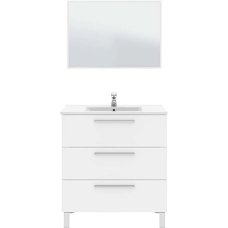

Mueble de baño Taria con lavamanos cerámico y espejo incluidos 86x80 cm color Blanco Brillo