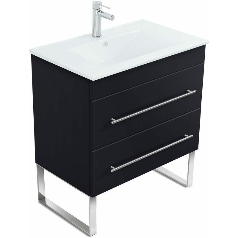 

Mueble de baño con patas Casa Infinity 750 Negro satinado