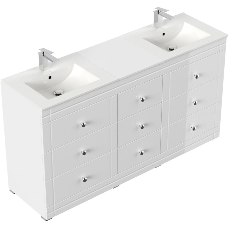 

Mueble de baño con patas Cosmo clásico Blanco brillante
