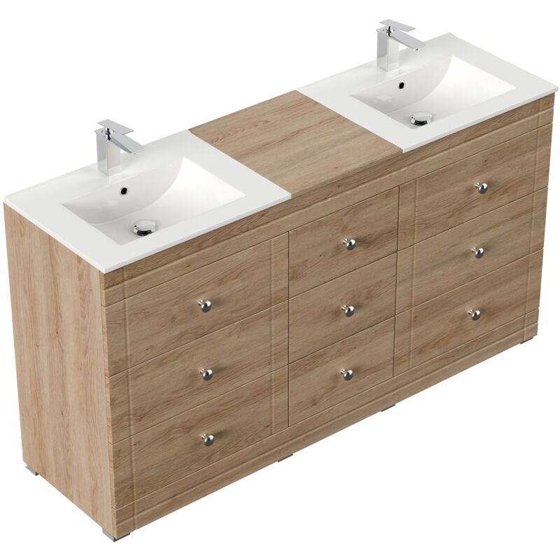 

Mueble de baño con patas Cosmo clásico roble claro