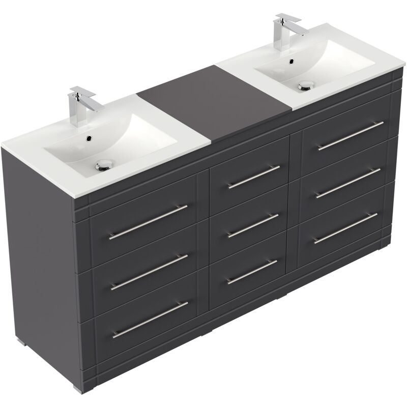 

Mueble de baño con patas Cosmo Moderno antracita sedoso