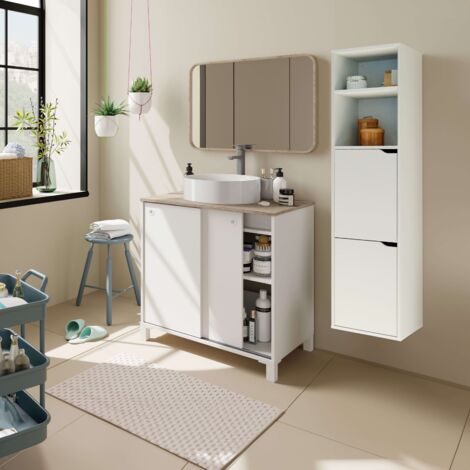 Mueble de Baño con Patas Sella Blanco y Cambrian 81Cm Sin lavabo