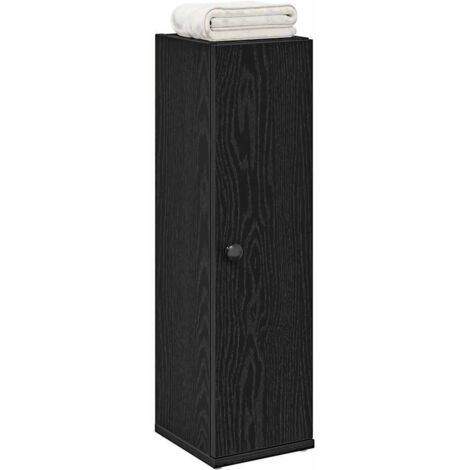 Mueble de baño con portarrollos negro 20,5x22x72 cm