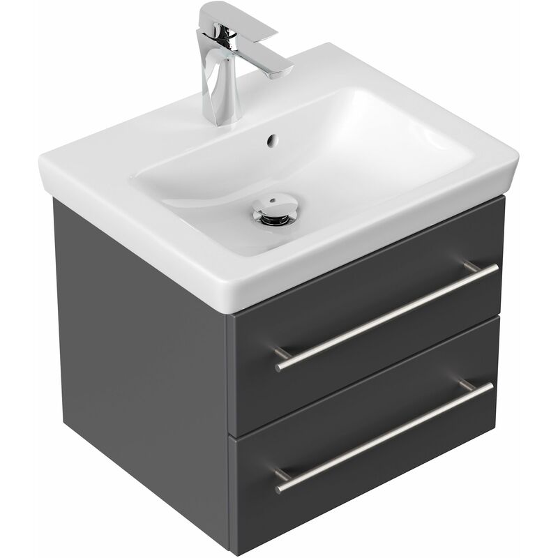 

Mueble de baño con Villeroy &Boch Subway 2.0 lavabo 50cm Antracita satinado