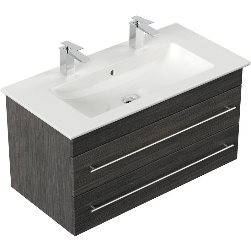 

Mueble de baño con Villeroy &Boch Venticello Lavabo 100cm Doble Antracita vetado