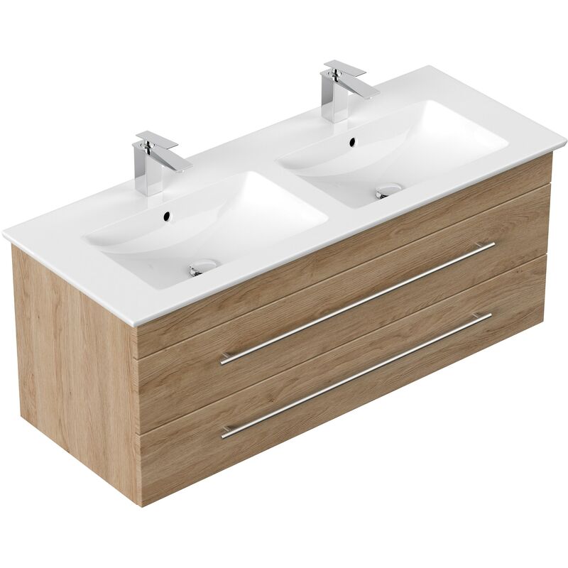 

Mueble de baño con Villeroy & Boch Venticello Lavabo 130 cm Doble Roble claro