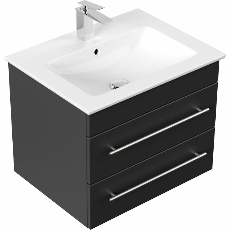 

Mueble de baño con Villeroy & Boch Venticello Lavabo 65 cm negro satinado