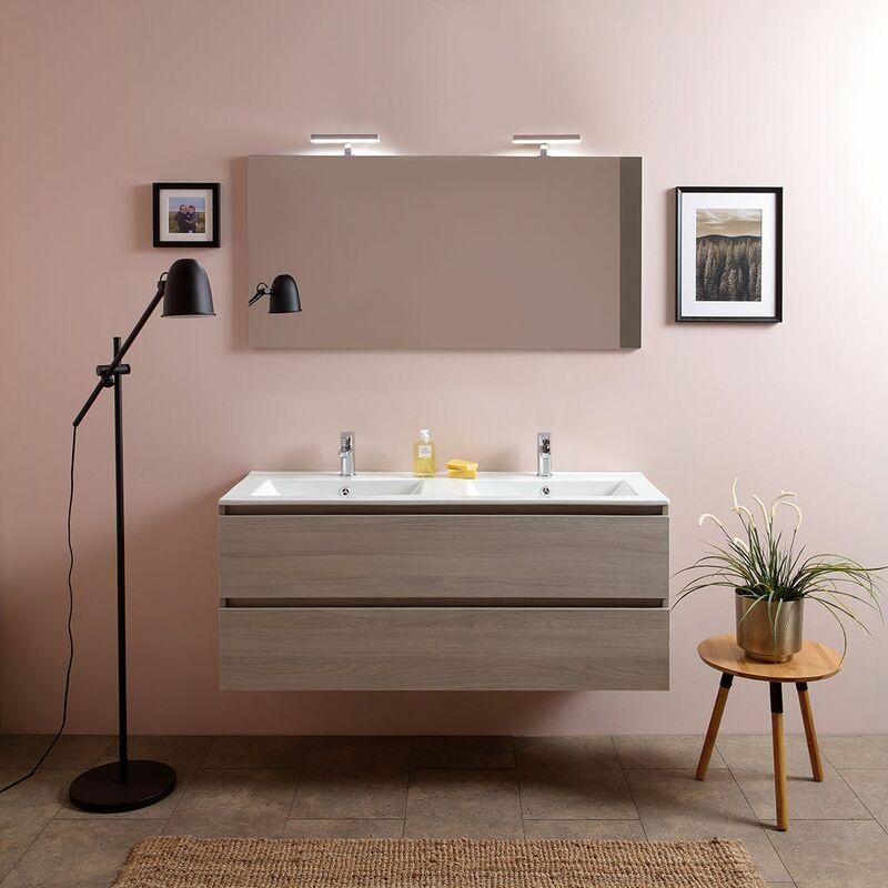 

Mueble De Baño De 120 Cm Con Dos Compartimientos Y Doble Lavabo - Modelo Berlín