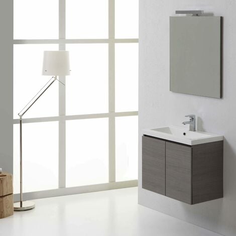 MUEBLE DE BAÑO DE 60 CM CON DOS PUERTAS DE MANHATTAN GRIS COLGANTES