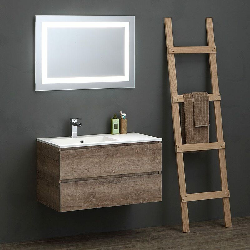MUEBLE DE BAÑO DE 90 CM CON COMPARTIMIENTOS Y FREGADERO SERIE MODULAR