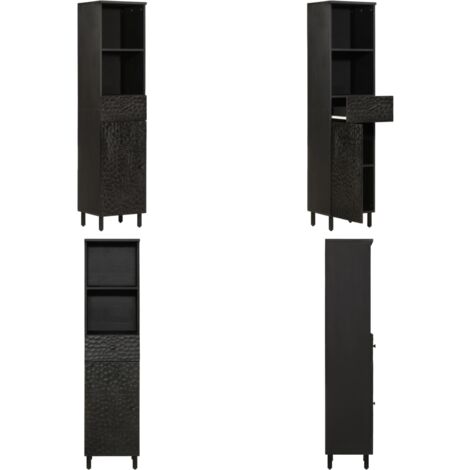 Mueble de baño de madera maciza de mango negro 38x33x160 cm - Mueble de baño - Madera de mango