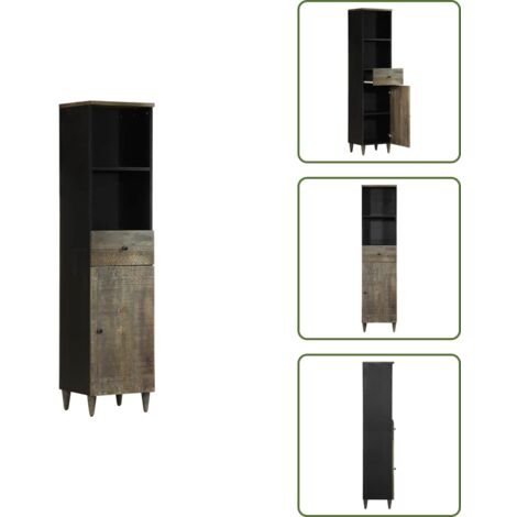 Mueble de baño de madera - vidaXL Mueble de baño madera maciza de mango 38x33x160 cm - Armario de baño