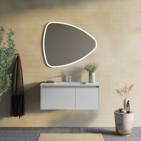 Mueble de pared para baño con dos puertas Gris 60x18x h70 cm