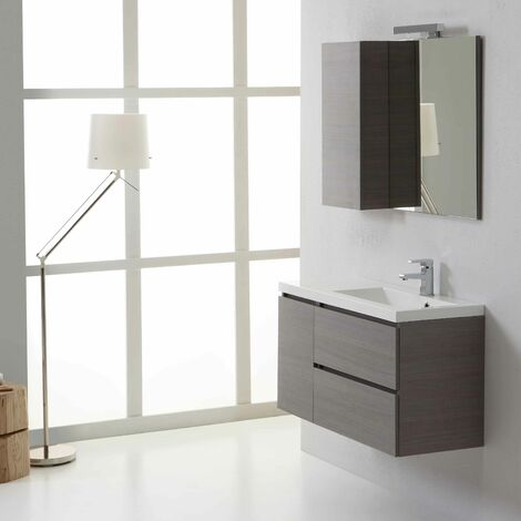 MUEBLE DE BAÑO DE PARED MANHATTAN 90 CM DERECHO REDUCIDO PROFUNDIDAD