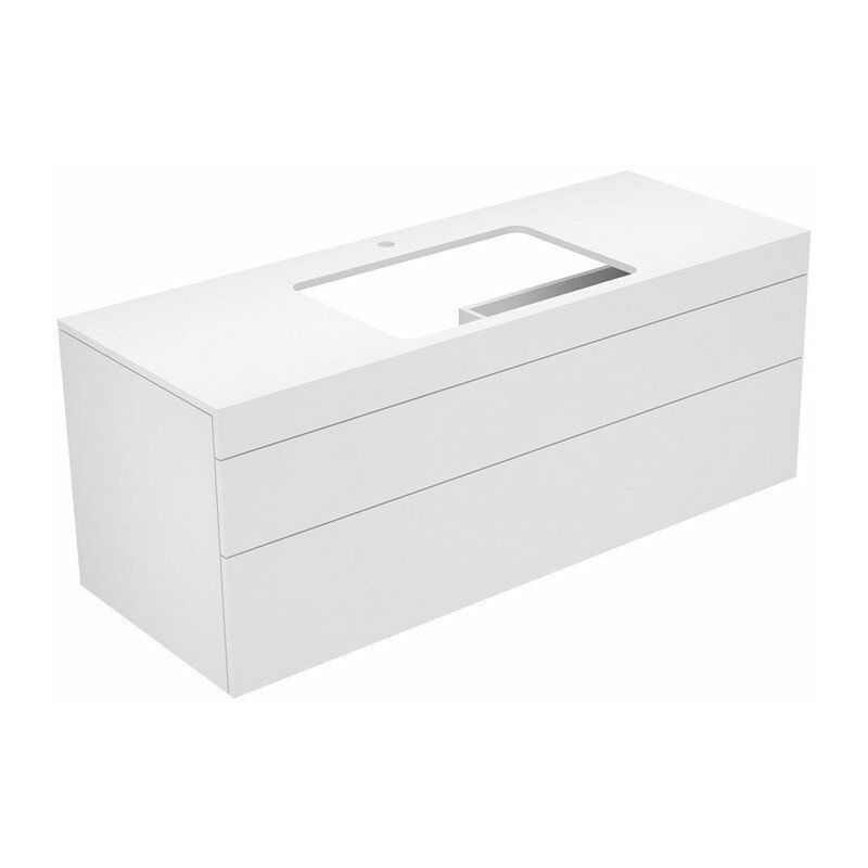 

Keuco - Mueble de baño EDITION 400 1400 x 546 x 535 mm, con orificio para grifería gasolina, cristal gasolina transparente
