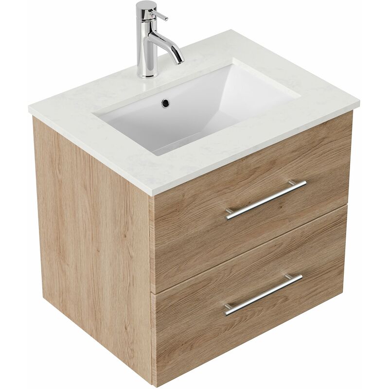 

Mueble de baño Ely 60 cuarzo Roble claro