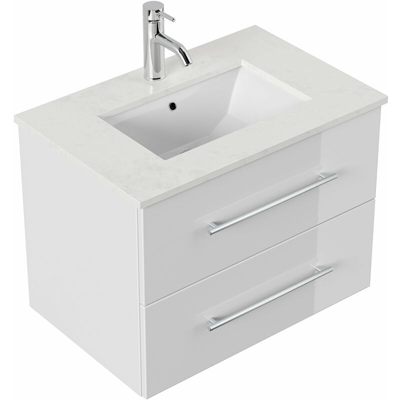 

Mueble de baño Ely 70 cuarzo Blanco brillante