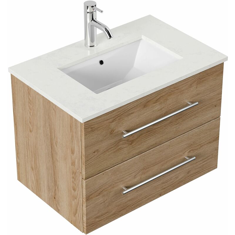 

Mueble de baño Ely 70 cuarzo Roble claro
