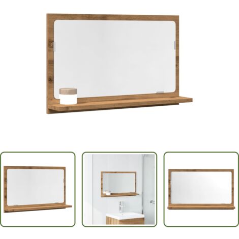 Mueble de baño -  Espejo mueble baño madera ingeniería roble artisan 60x11x37 cm