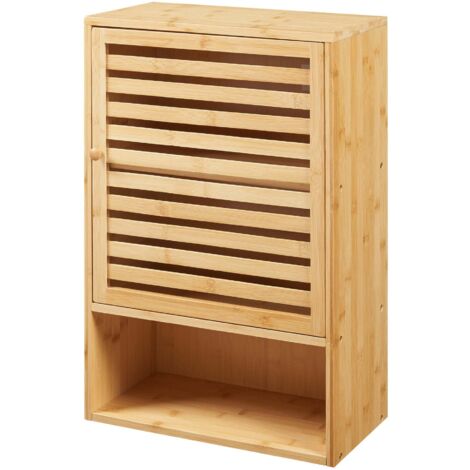 Mueble de baño/estantería de pared 60 x 40 x 20 cm bambú natural 030008891