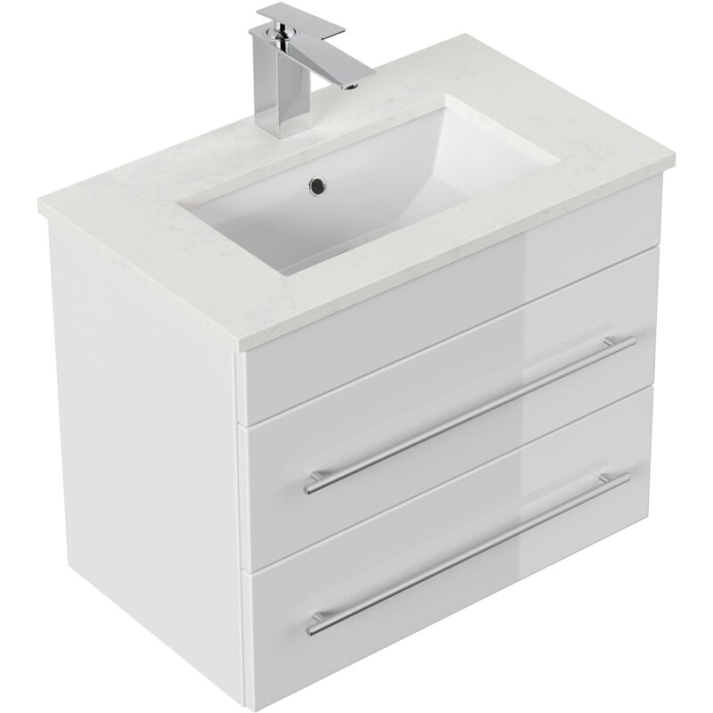 

Mueble de baño Eton 600 cuarzo Blanco brillante