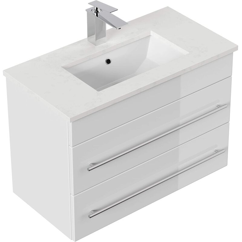 

Mueble de baño Eton 700 cuarzo Blanco brillante