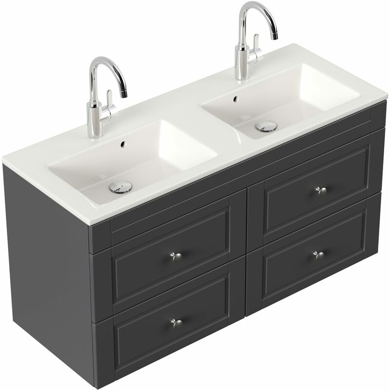 

Emotion - Mueble de baño Helios Cottage lavabo doble Antracita