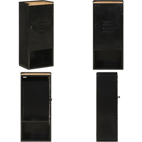 Mueble de baño hierro y madera maciza de mango 40x27x90 cm - Mueble de baño - Madera de mango