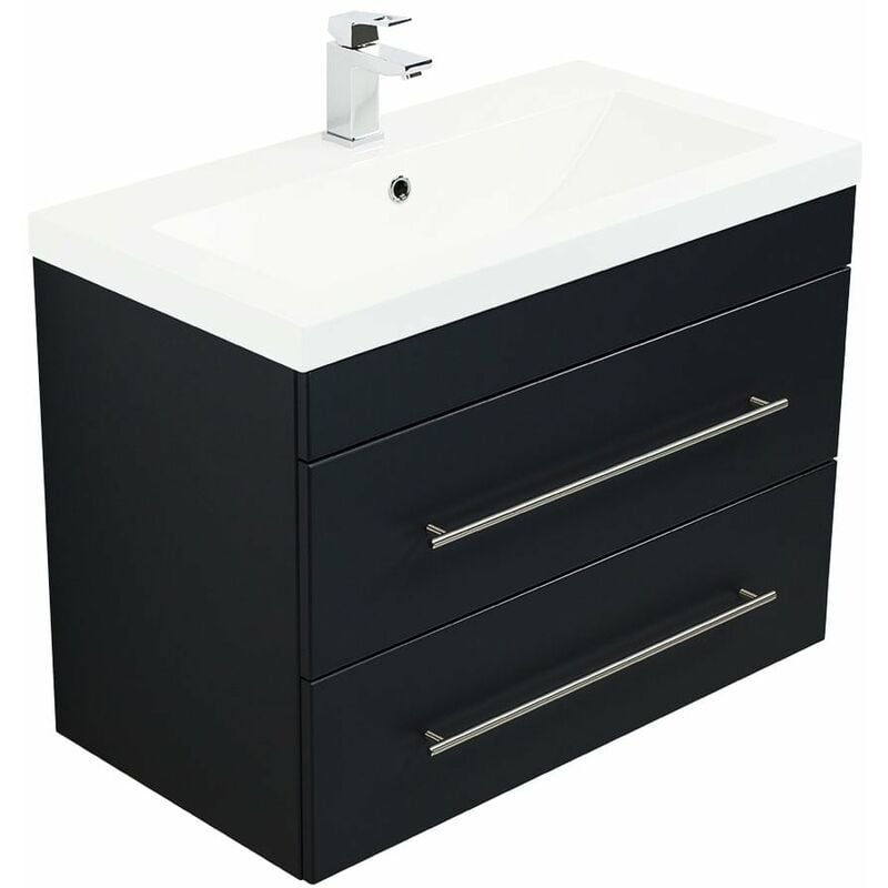 

Mueble de baño Infinity 850 Negro satinado
