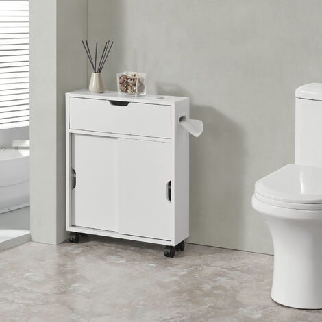 Mueble de baño Kempele Carrito Aglomerado 67 x 52 x 17 cm - Blanco [en.casa]