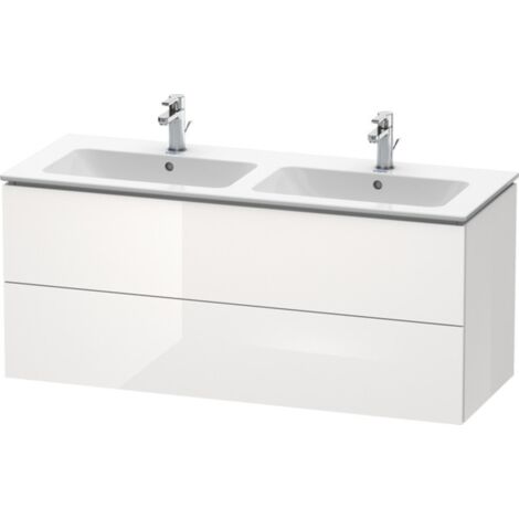 Mueble de baño L-CUBE 1290x481x555mm blanco brillo falta