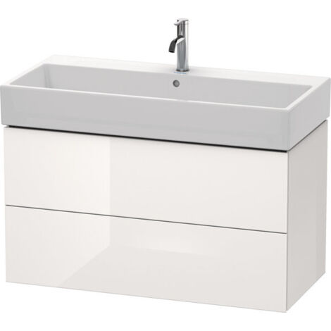 Mueble de baño L-CUBE 544x984x459mm blanco brillo falta