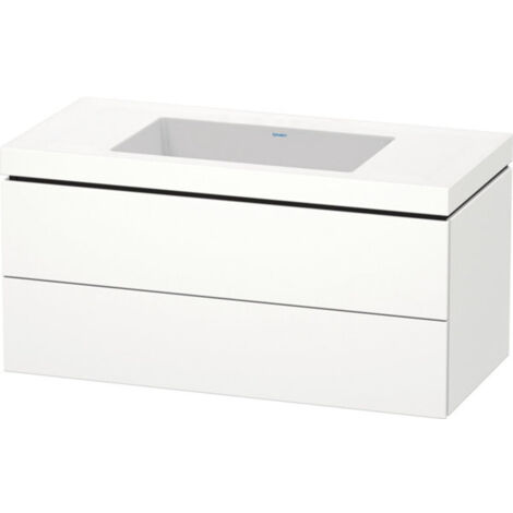 Mueble de baño L-CUBE WT Vero Air 500x1000x480mm sin orificio para grifería blanco mate