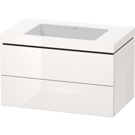Mueble de baño L-CUBE WT Vero Air 500x800x480mm sin orificio para grifería blanco brillante