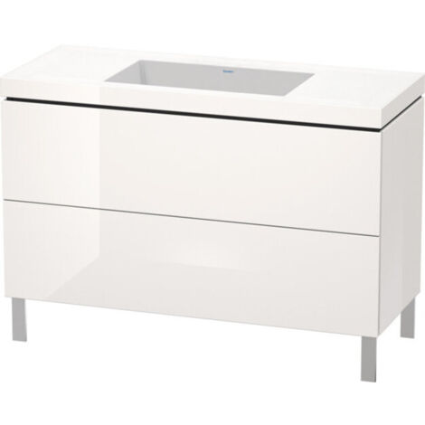 Mueble de baño L-CUBE WT Vero Air 698x1200x480mm sin orificio para grifería blanco brillante