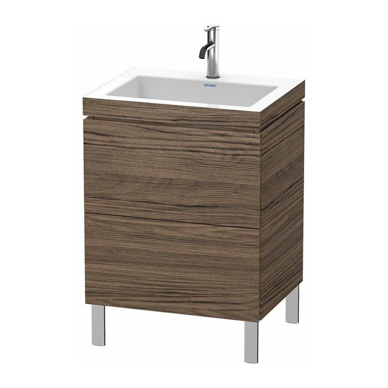 

Duravit - Mueble de baño L-CUBE WT Vero Air 698x600x480mm 1 orificio para grifería nogal oscuro