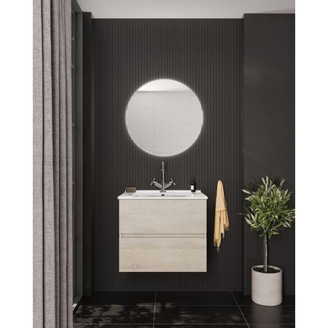 Mueble de baño LATINO 60cm OAK 2 cajones + lavabo