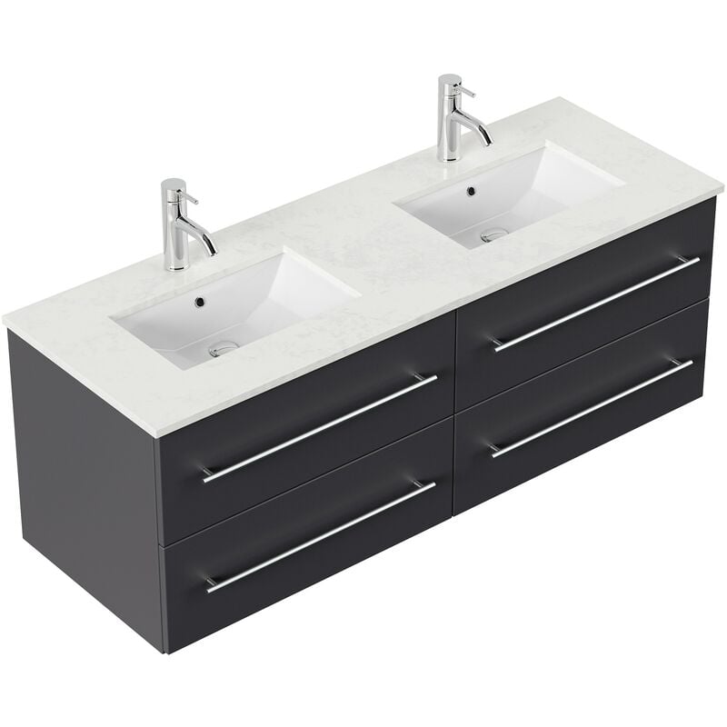 

Mueble de baño Leek XL Cottage cuarzo Antracita