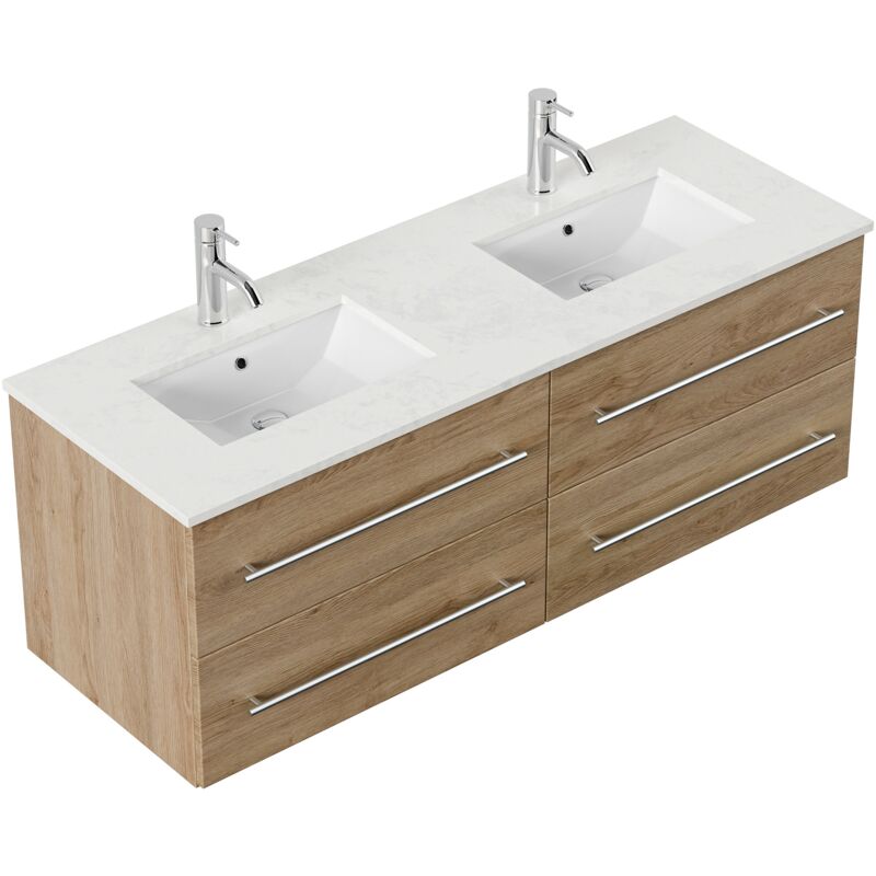 

Mueble de baño Leek XL Cottage cuarzo Roble claro
