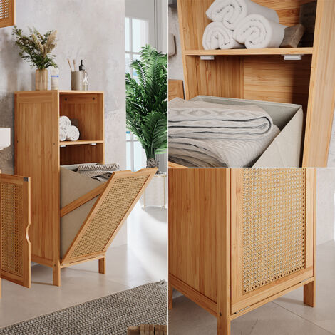 Mueble de baño Liora, Bambú, 36 x 98 cm, Vicco