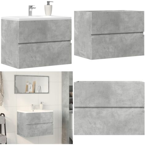 Mueble de baño madera de ingeniería gris hormigón 60x38,5x45 cm - Mueble de baño - Madera de ingeniería
